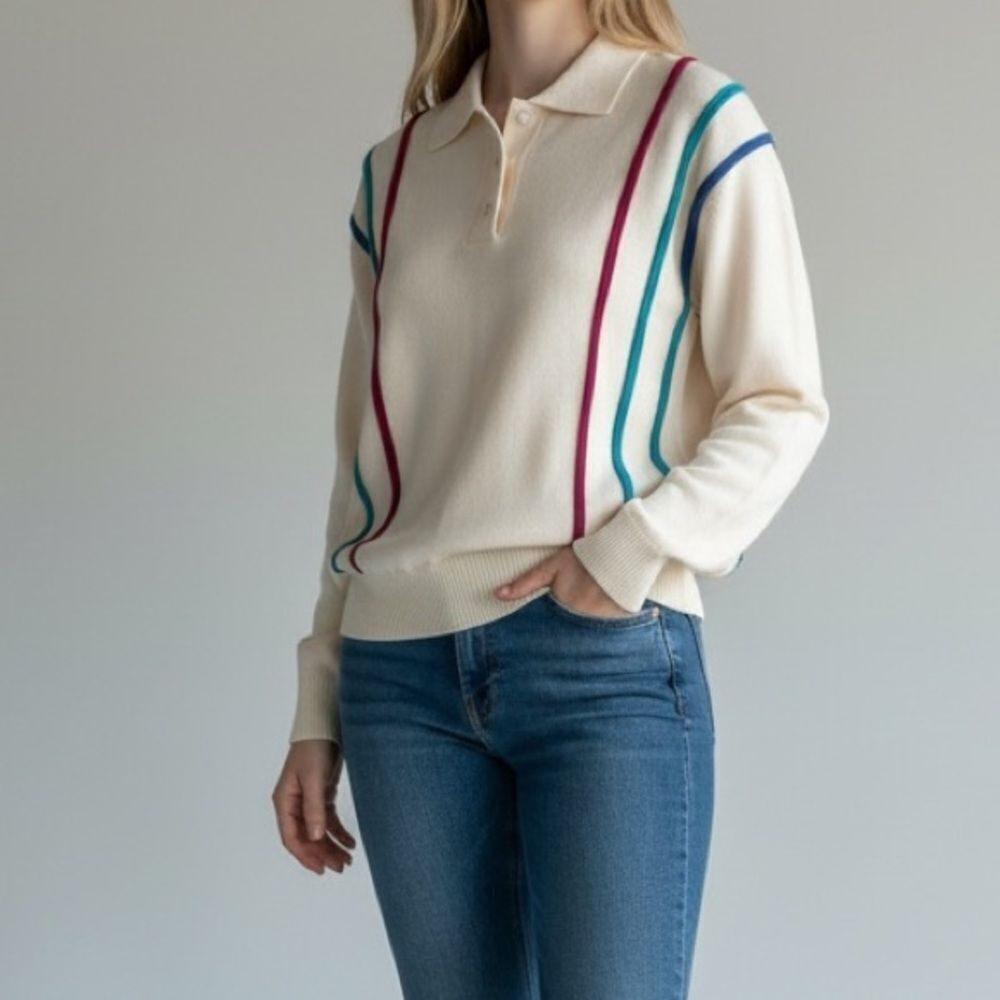 Vintage Mother Karen's 100% Wool Striped Patterned Sweater in Size Large